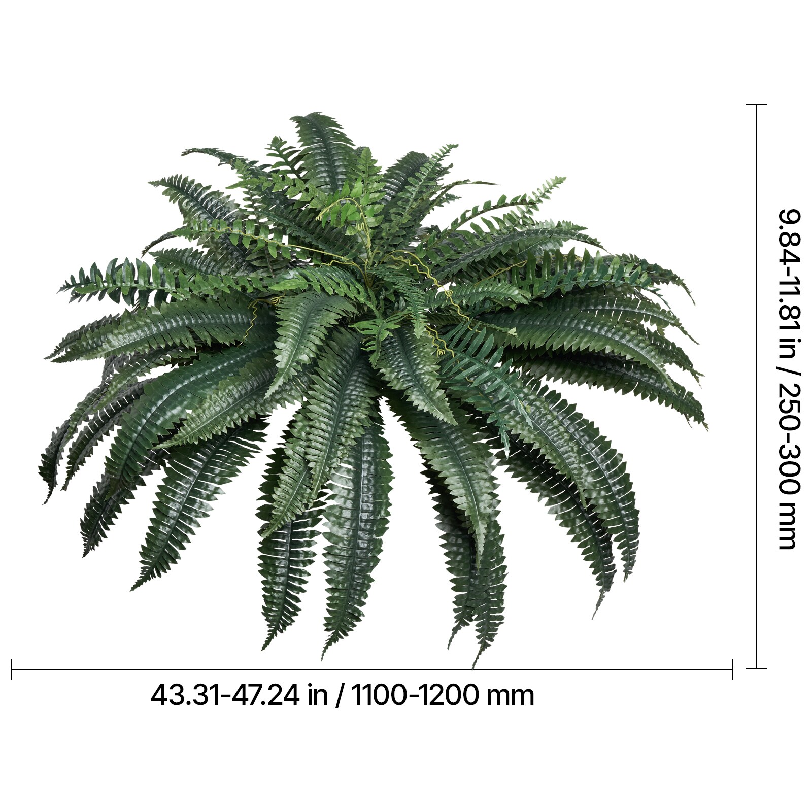 Artificial Ferns 1Pcs, 47 Inch Artificial Boston Ferns Plants, Fern With 88 Branches, Artificial Plants Large For Outdoors/Indoor Home, Office,Garden (Flowerpot Unincluded)_maomaolike.com
